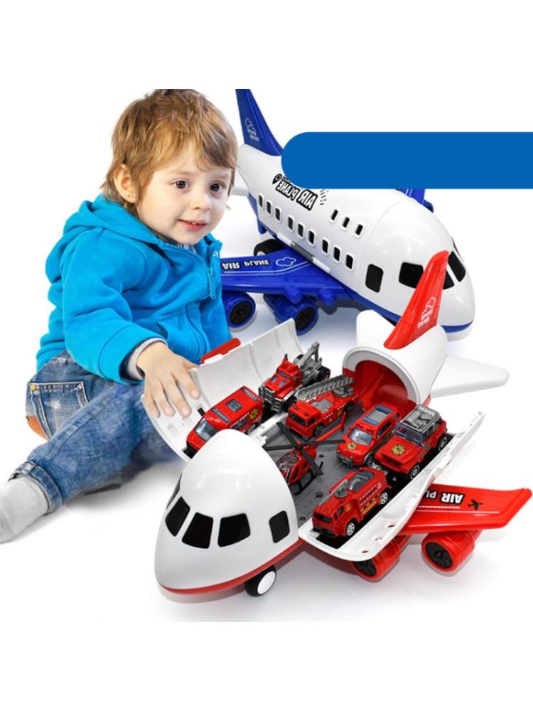 Kinderen Vliegtuig Model Speelgoed Set Simulatie Grote Opslag Transport Vliegtuigen Met Legering Behuizing Kleine Auto Helicopter Truck