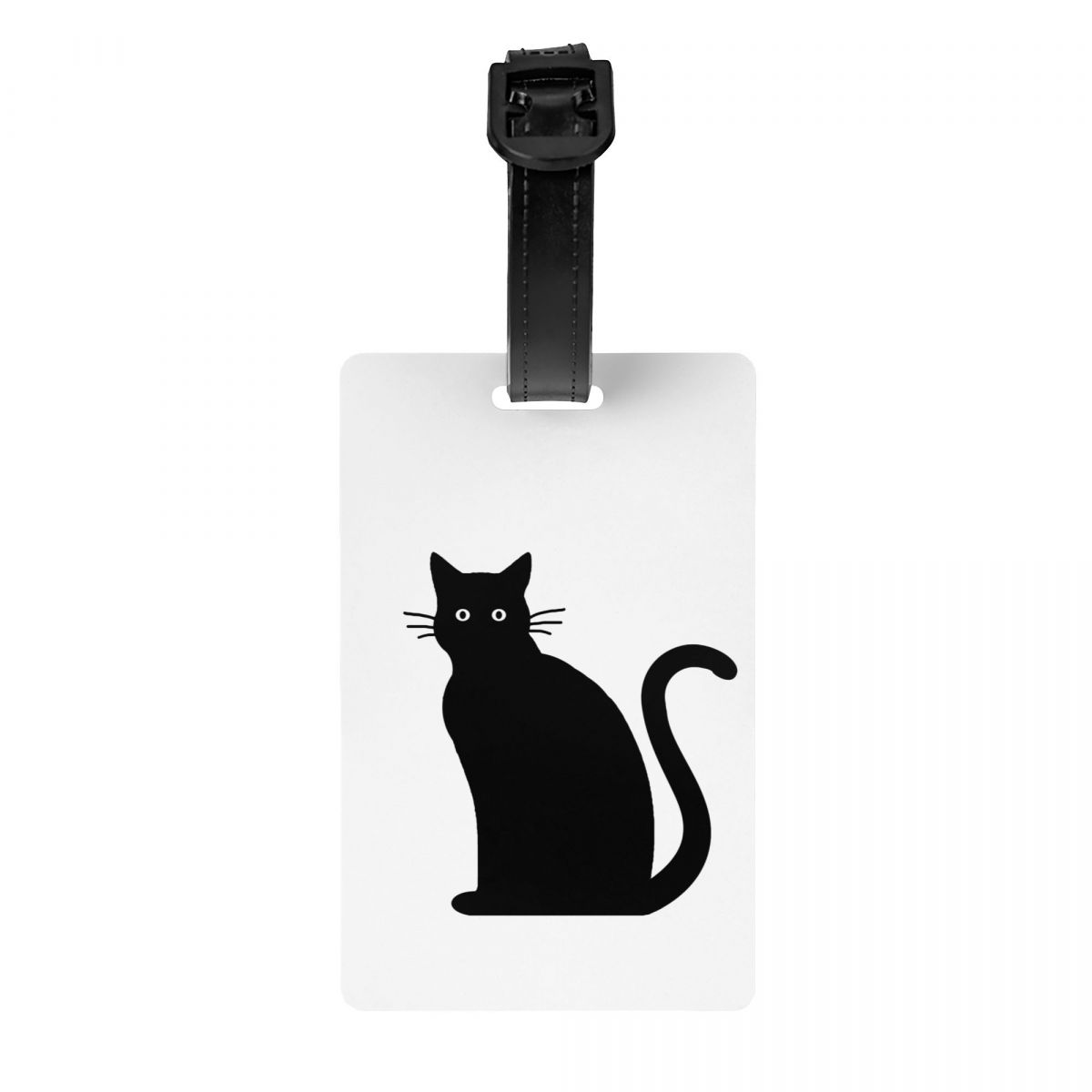 Leuke Zwarte Kat Bagagelabels Voor Koffers Grappige Bagagelabels Privacy Omslag Naam ID-Kaart: Bruin