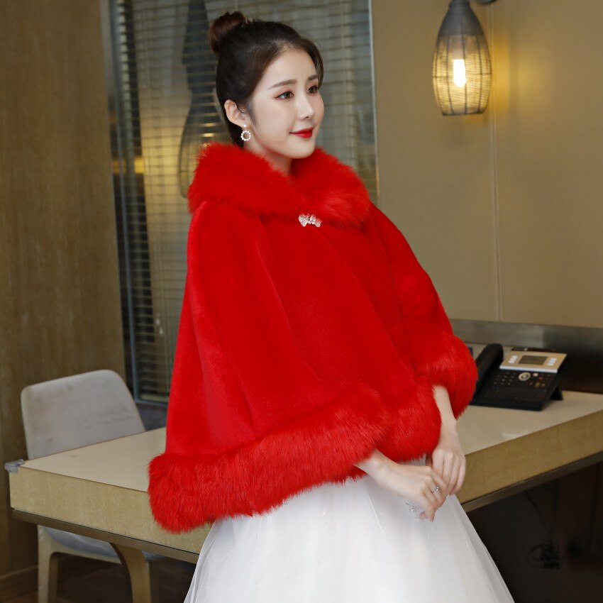mariage veste femmes fausse fourrure boléro mariée châles à envelopper hiver écharpe