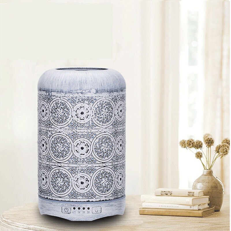 250ml Air Humidifier Bronze Metal Classical Aroma Essential Oil Diffueser With 7 LED Color Change For Home Office