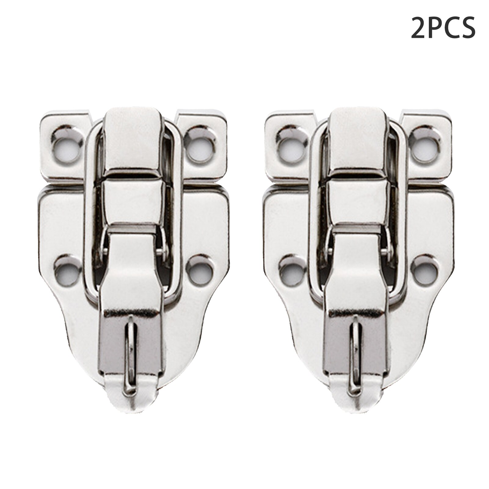 2pack Wooden Box Duckbilled Hasp Retro Style Toolbox Cabinet Decoration Clasp Suitcase Trunk Jewelry Chest Toggle Latch Durable: Silver