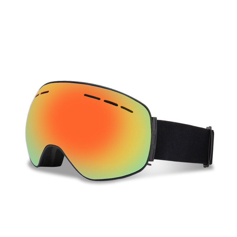 Magnetische skibrillen met dubbele lagen,  uv400 anti-condens grote skibrillen, sneeuwbrillen, skibrillen voor mannen en vrouwen, snowboardbrillen: Oranje