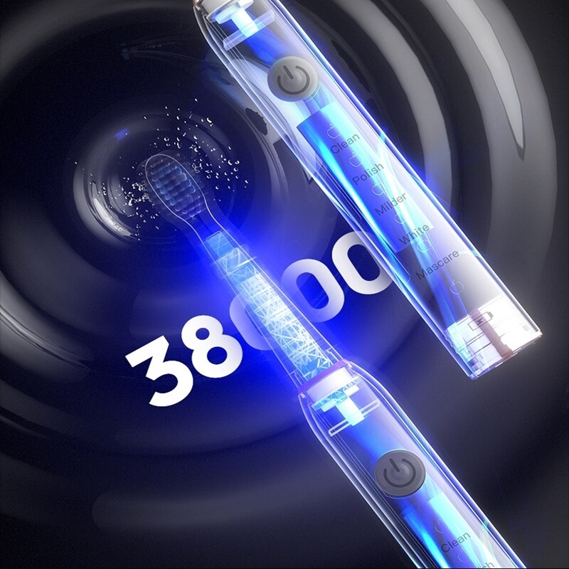 Phyopus ultrasone elektrische tandenborstel antislip snel opladen ipx 7 waterdicht 5- standen persoonlijke verzorging gezichtsborstel