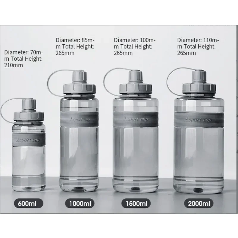 2 liters stor vandflaske med sugerør 2l/1.5l/1l/0.6l store skolegymnastiksals sportsdrikkeflasker bpa-fri fitness