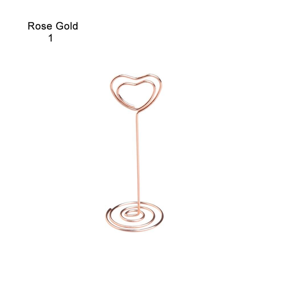 Kühlen Hochzeit Party Schreibtisch Dekoration Platz-kartenhalter Romantische Herz Foto Clip Tisch Anzahl Stehen: Rose Gold-1-5Stck