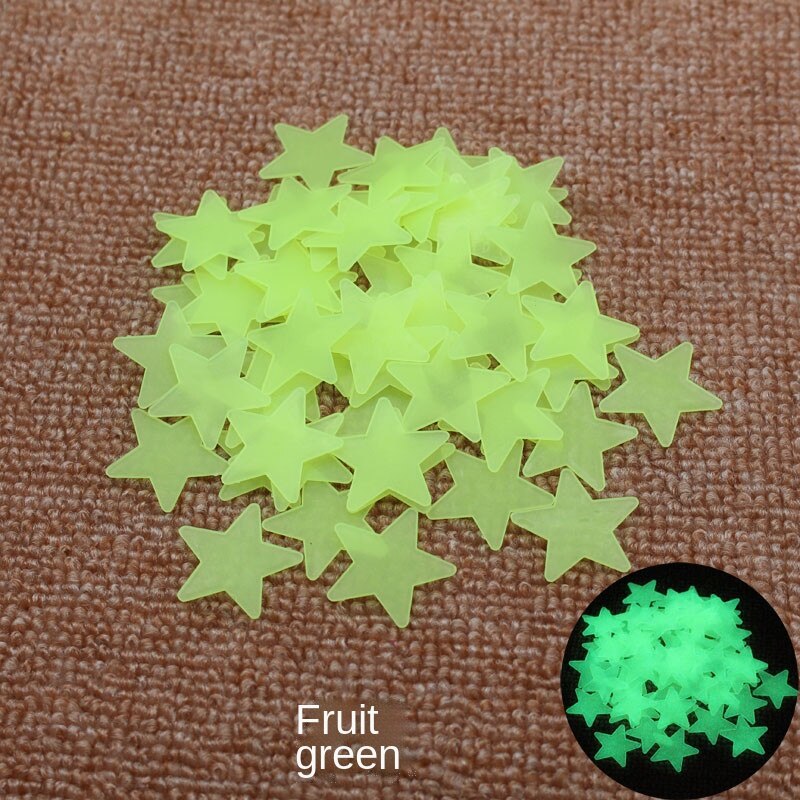 50Pcs Pentagram Lichtgevende 3D Muursticker Ster Lichtgevende Patch Fluorescerende Lichtgevende Muursticker Glow In The Dark Sterren Decals