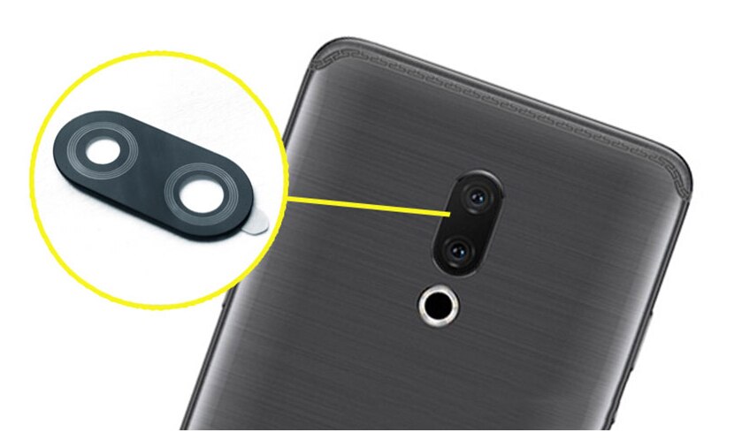 Nouvel objectif en verre de caméra arrière pour Meizu 15/15 Plus/16th Plus et autocollant de colle adhésive