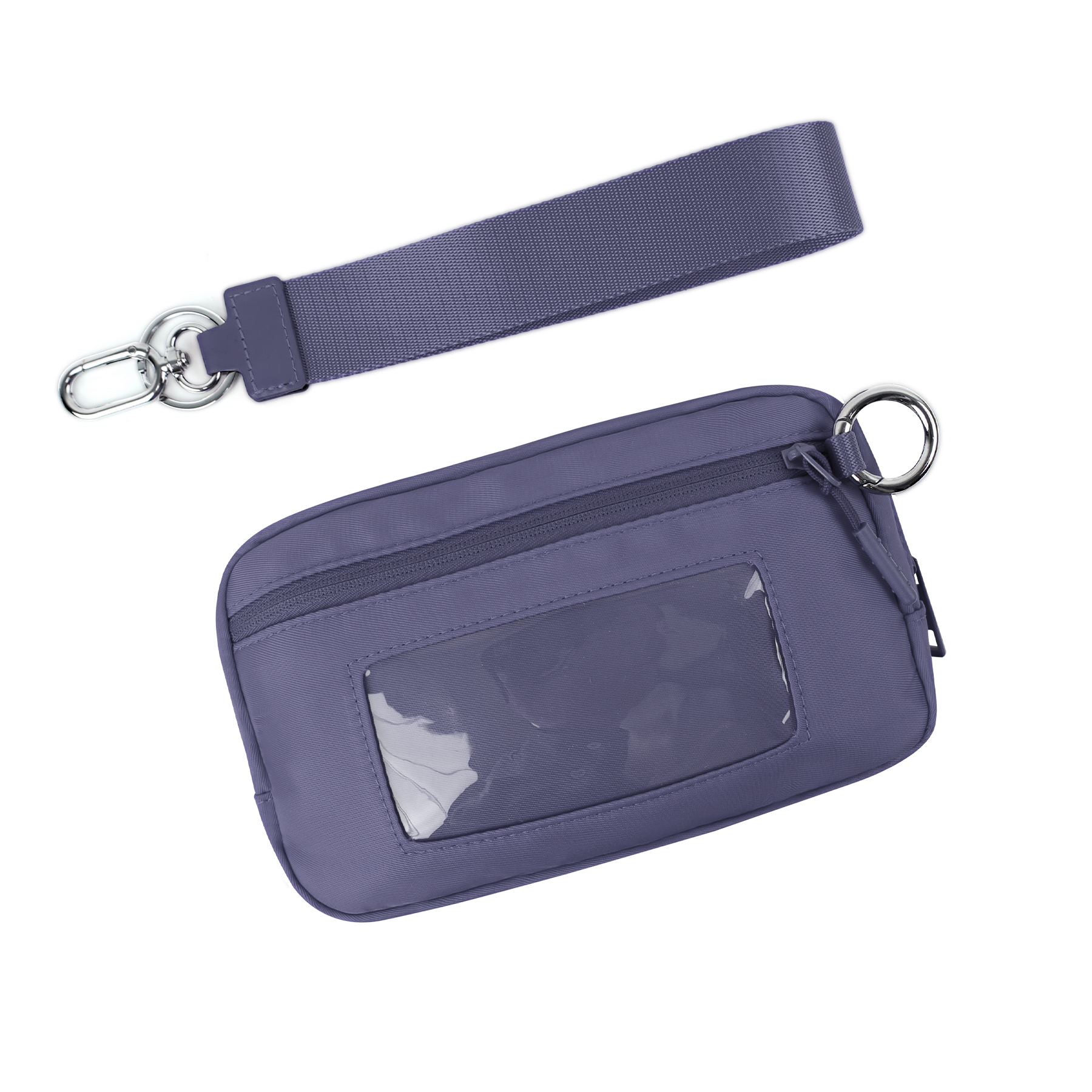 DOYOGI Portafogli da polso da donna Portafoglio trapuntato in nylon con 3 cerniere, carta di credito da viaggio, porta cellulare, portamonete: Lavanda