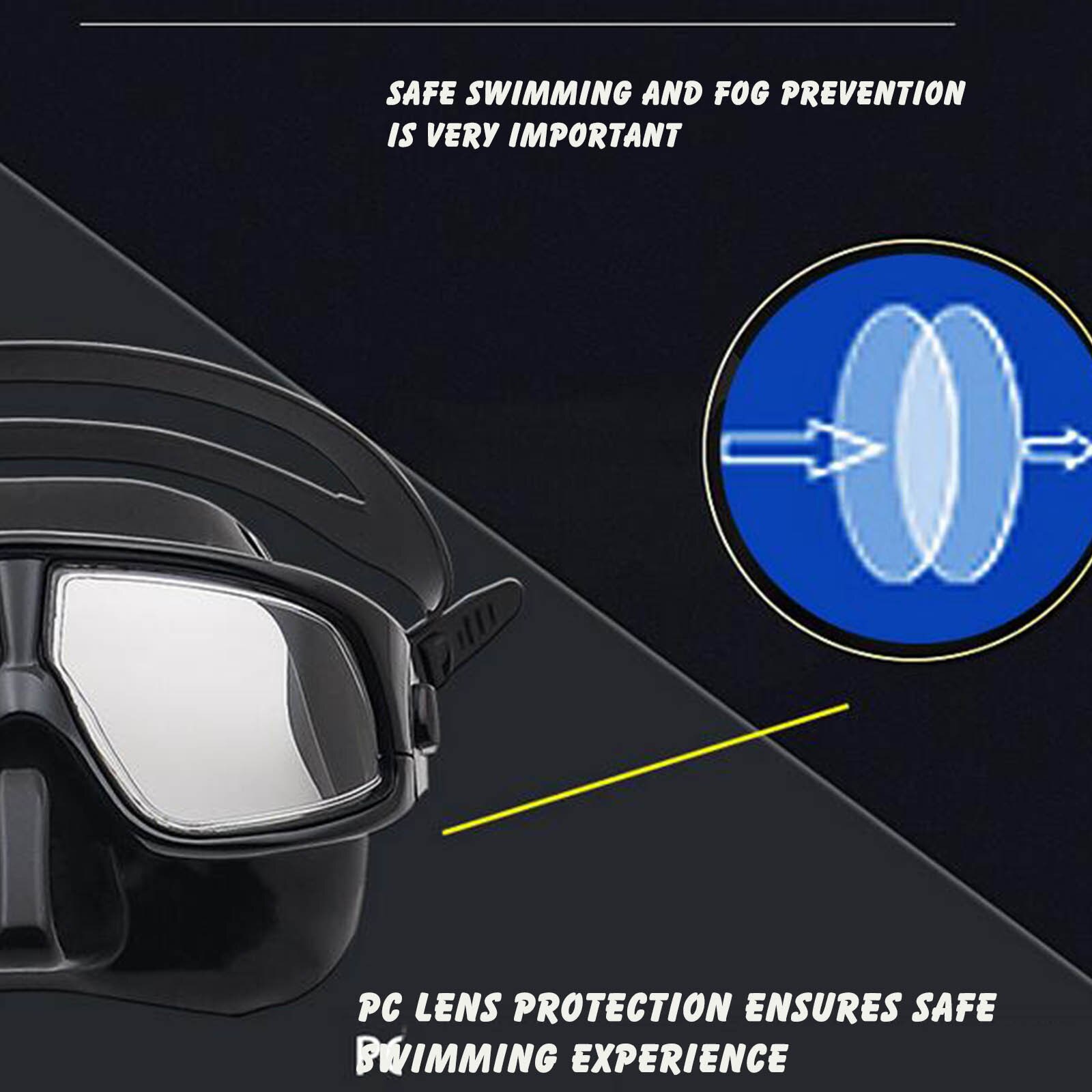 Máscara de buceo para adultos, gafas de silicona para Freediving, máscara de esnórquel de salvamento subacuática, gafas de natación antiniebla impermeables # GH