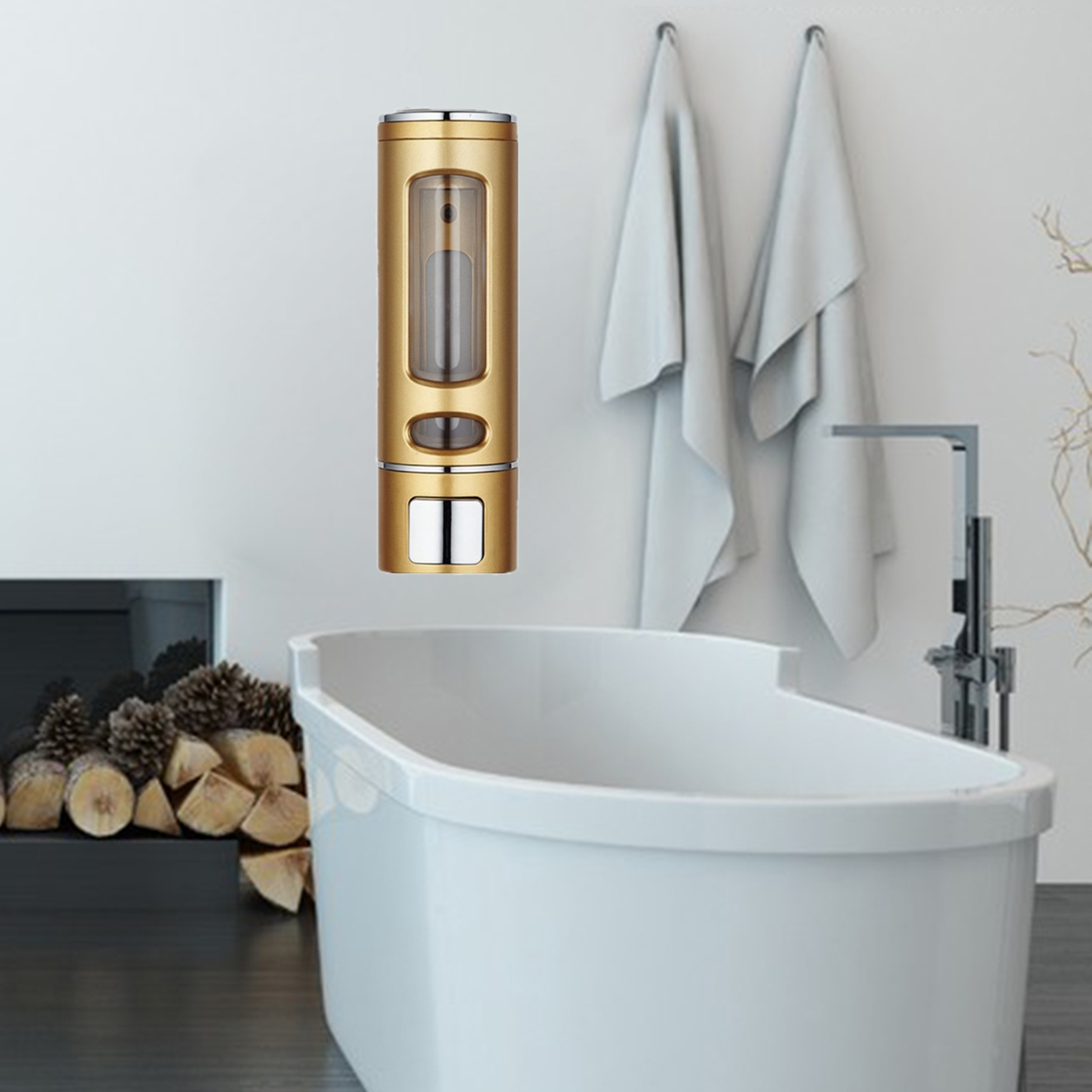 Hand Liquid Soap Dispenser Shower Bath Gel Wall Mounting Bathroom Hotel