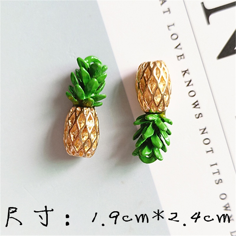 50pcs 19*24mm Gold Color Oil Pineapple Charm Pendant for DIY Handmade Women Jewelry Making