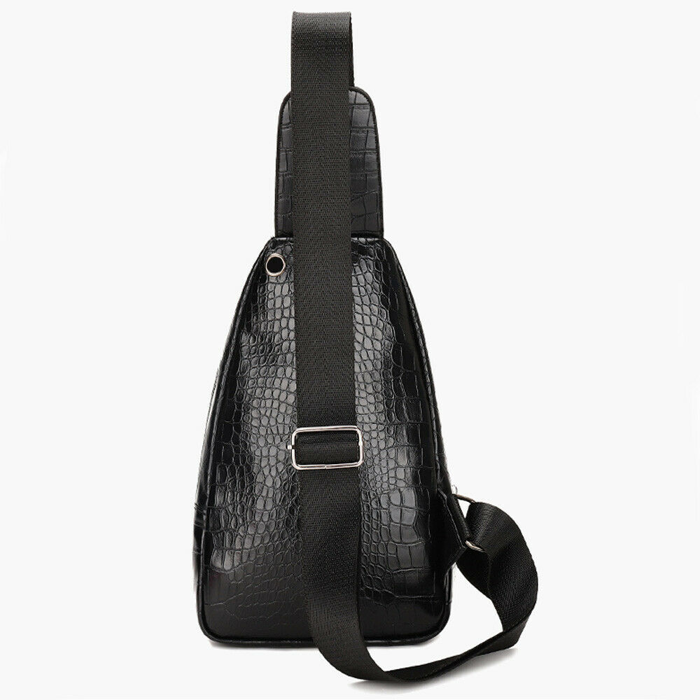 Mannen Vintage Pu Lederen Persoonlijkheid Krokodil Reizen Schouder Veelzijdige Ademend Comfortabele Schoudertas Messenger