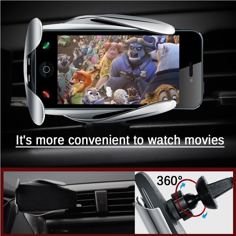 Senza fili Veloce Caricabatteria Da Auto Per Android IOS Smartphone Caricatore Del Telefono Mobile di Ricarica Veloce con Smart Sensor Veloce