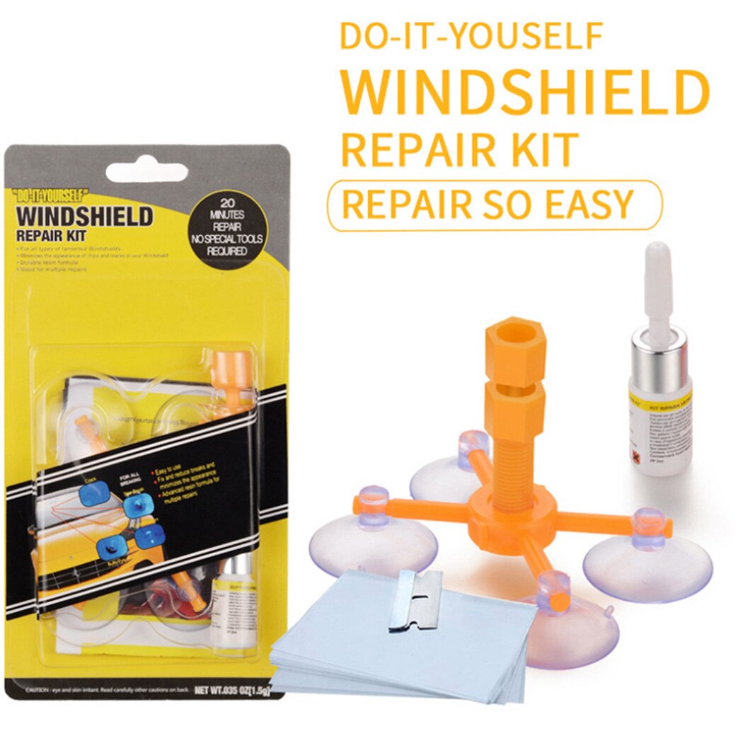 Outil Kit de réparation de pare-brise Auto voiture Bullseye roche puce fissure ensemble de résine