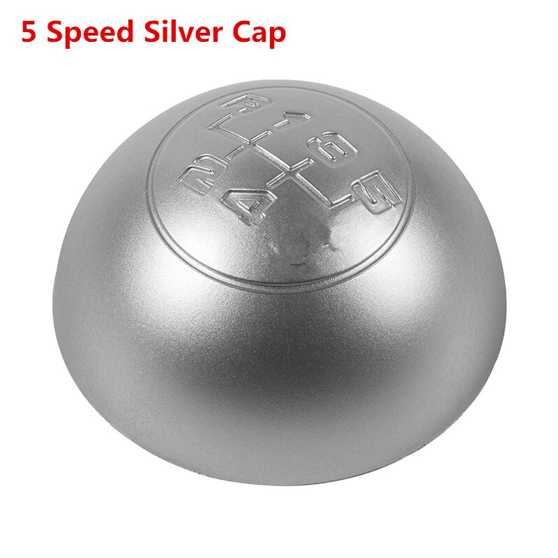 Chroom/Zilver/Zwarte Auto Versnellingspookknop Shifter Handbal Embleem Cap Cover Case Voor Alfa Romeo Giulietta: 5 Speed Silver Cap