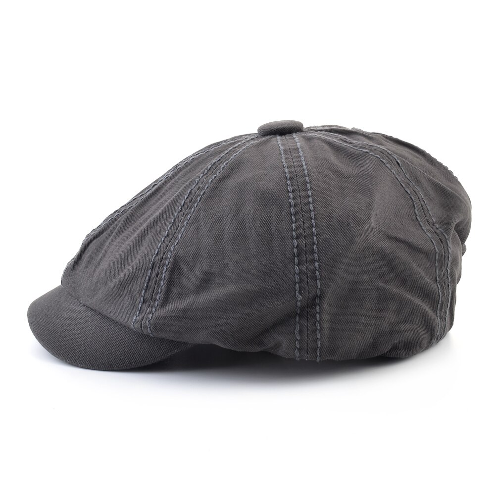 Men&#39;s Casual Newsboy Hat Spring And Autumn Retro Beret Hat Outdoor Casual Hats Unisex Octagonal Cap Solid Color Peaked Cap