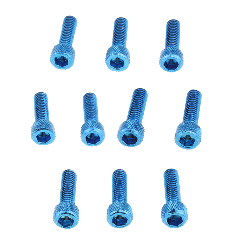 10 Pcs M6x20mm Aluminum Hex Socket Cap Screws Head Key Bolt Blue