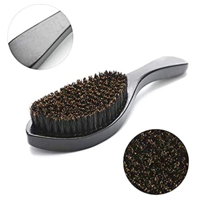 Cepillo de onda negra para peluquería, utensilio duro medio para corte de pelo, ondas de peluquería, grasa rígida, para peluquero, barbería, cepillo de pelo Afro DREWTI, 360