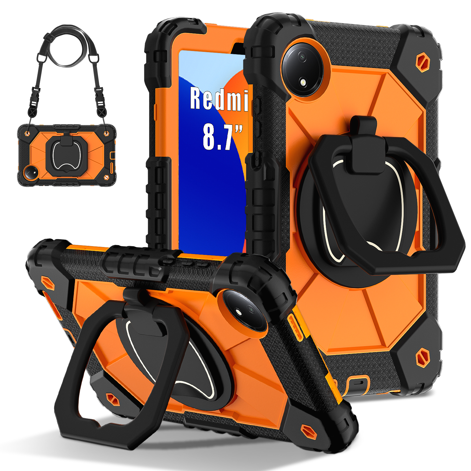 Funda para xiaomi pad 7 pro 11,2 "SE 8,7" redmi pro poco pad 12,1 "tableta segura a prueba de golpes funda con soporte de silicona para PC + correas para los hombros