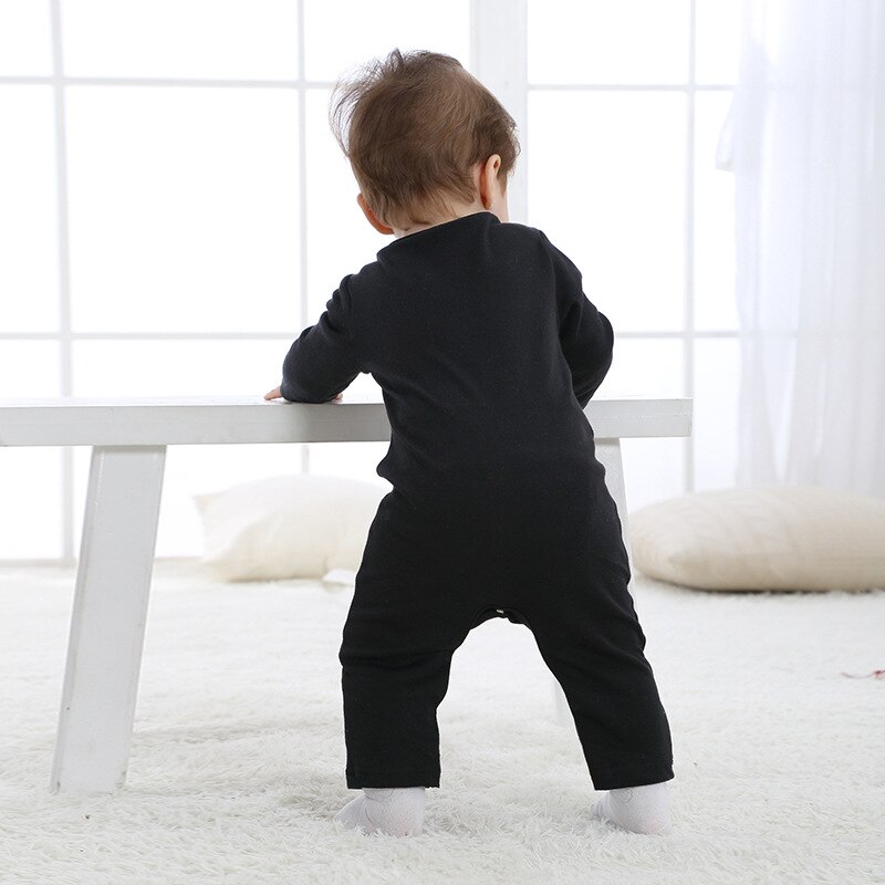 Negro estilo de caballero bebé niño Unisex-bebé primavera y otoño mono Navidad mono Onesie trajes traje