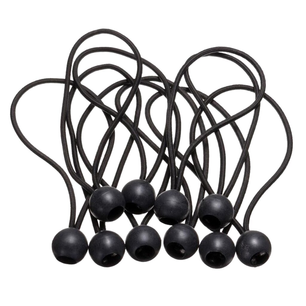 10 stk hårdt telt fix snore sort ball bungee loop strop elastisk presenning baldakin holder wire