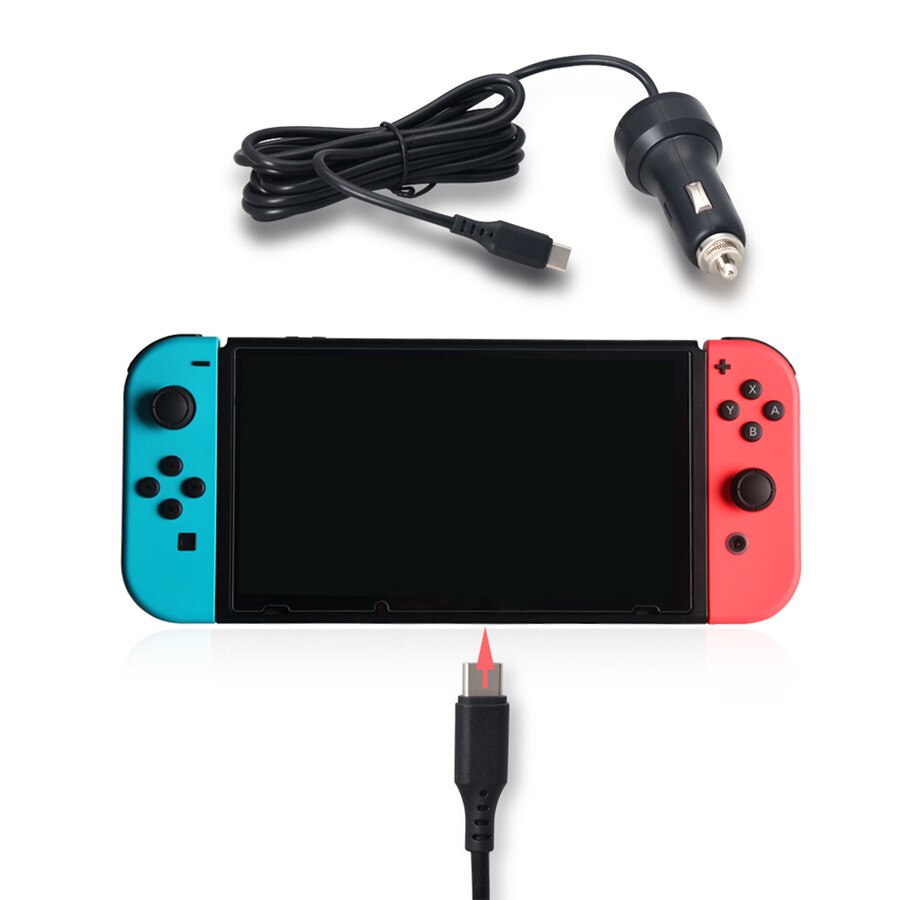 Cabo adaptador para nintendo switch, cabo de carregamento rápido de 8 pés para console de jogos psp