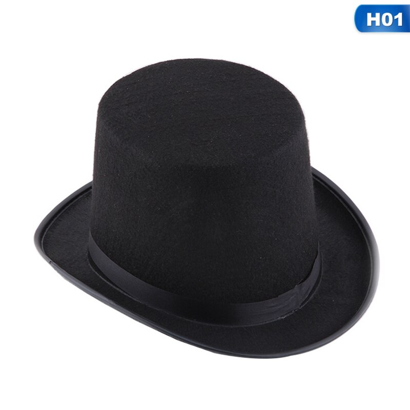 Black Hat Halloween Fancy Dress Props Magic Hat Cosplay Magician Jazz Hat Vogue: Default Title