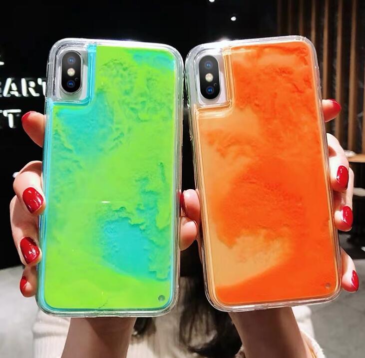 Liquid Luminous Neon Sand Quicksand phone Case for Xiaomi Redmi Note 7 Pro Glow In The Dark for Redmi Note 8 Pro Cover Case