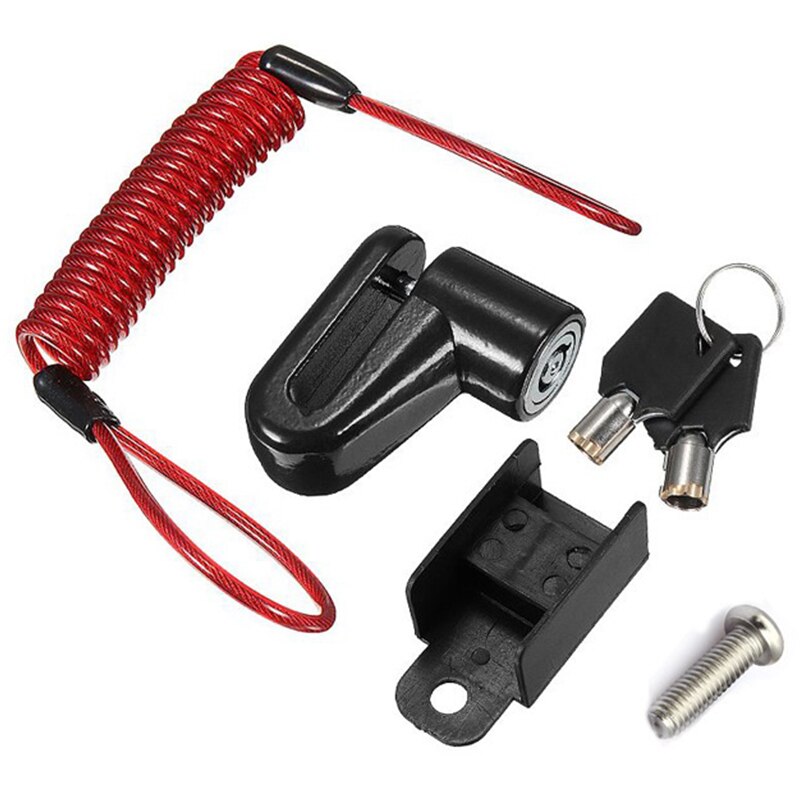 Portable Electric Skateboard Lock Disc Brakes Wheels Lock For Xiaomi Mijia M365 Scooter Skate Board Anti-Theft Metal Steel Wire: Black