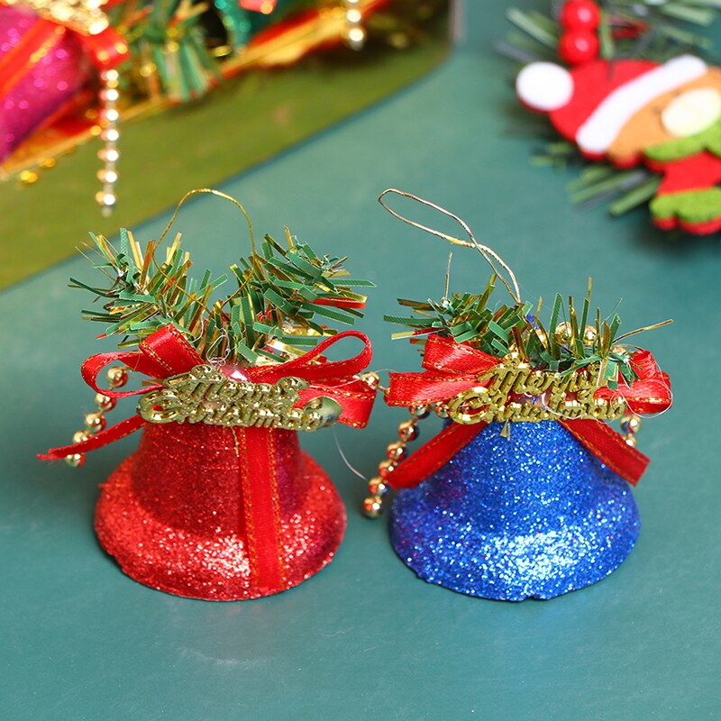 6Pcs/Box Christmas Bells Kit Hanging Ornament Mini Jingle Bells S/L Size Bells Xmas Tree Home Party Decoration