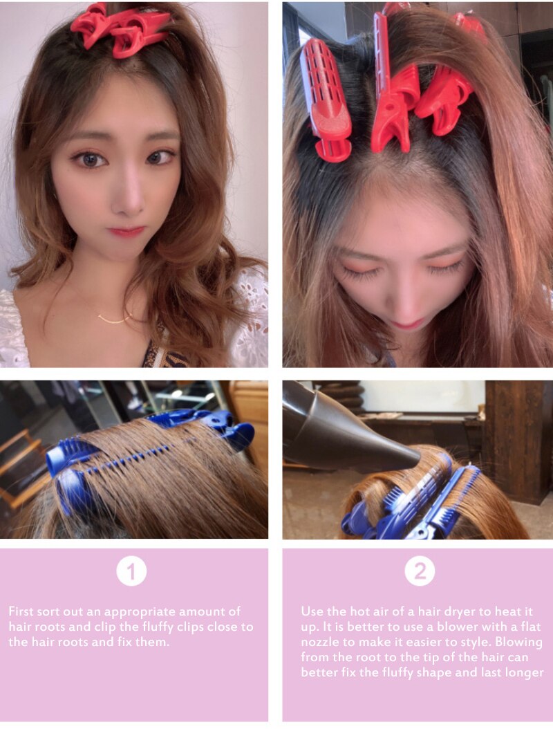 Clip de pelo Natural y esponjoso para dormir, rizador de pelo de plástico sin calor, rodillos de cuidado del cabello, Herramienta de Peinado Roots, 2 uds.