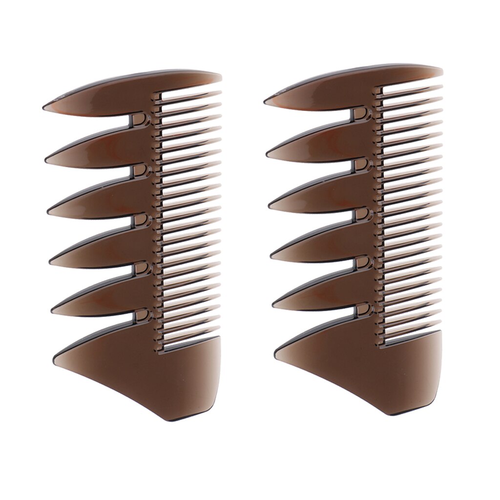 Peine Afro de doble punta para hombre, cepillo de pelo graso, rizado, recto, de dientes anchos y finos, 2 uds.