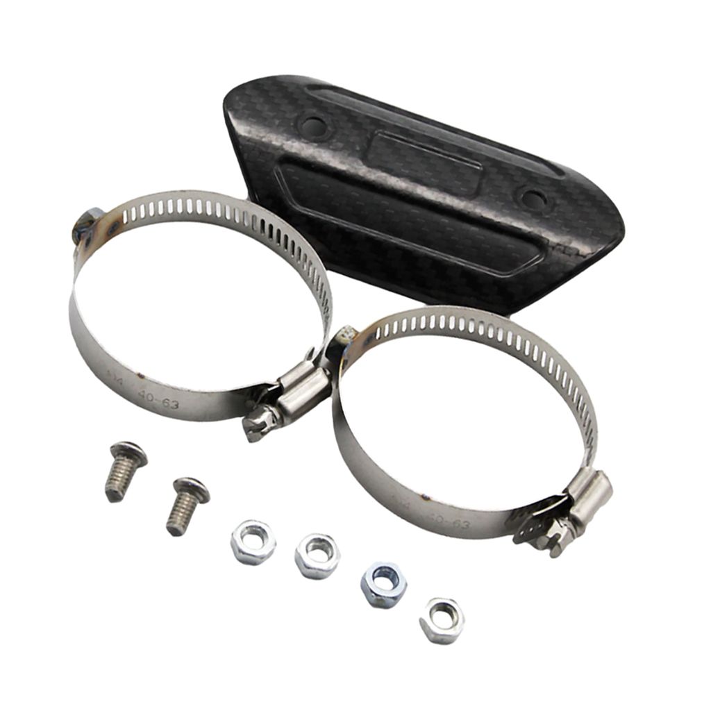 Motorcycle Exhaust Muffler Pipe Strengthen Heat Shield Cover Carbon Fiber
