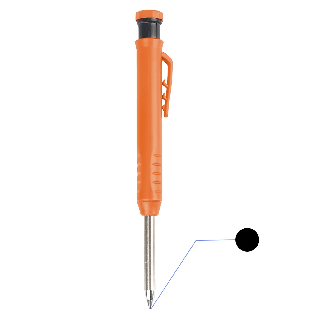 Solid Carpenter Mechanical Pencil For Construction Woodworking Long Head Carpenter Pencil With Sharpener Stationery Supplies: Yellow