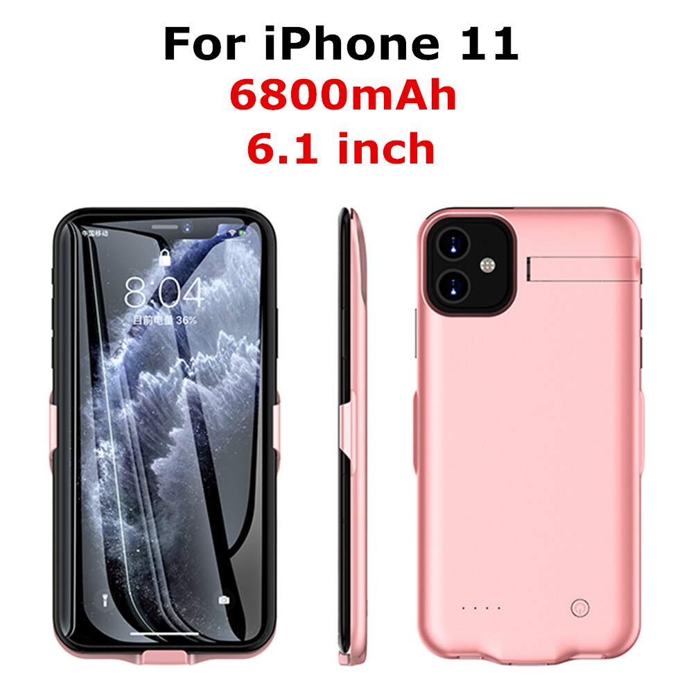 Ultra Slim Powerbank Case Voor iPhone 11 Pro Battery Case Backup Power Bank Batterij Oplader Voor iphone 11 Pro max Power Case: Pink for iPhone 11