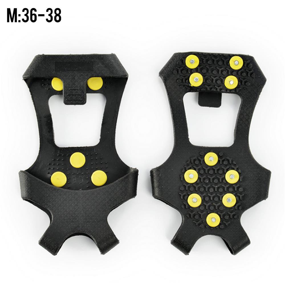 1Pair 18 Teeth Ice Snow Crampons Anti-Slip Climbing Ice Gripper Shoe Covers Spike Cleats Snow Skid Shoe Cover raki Crampon: B Type  M