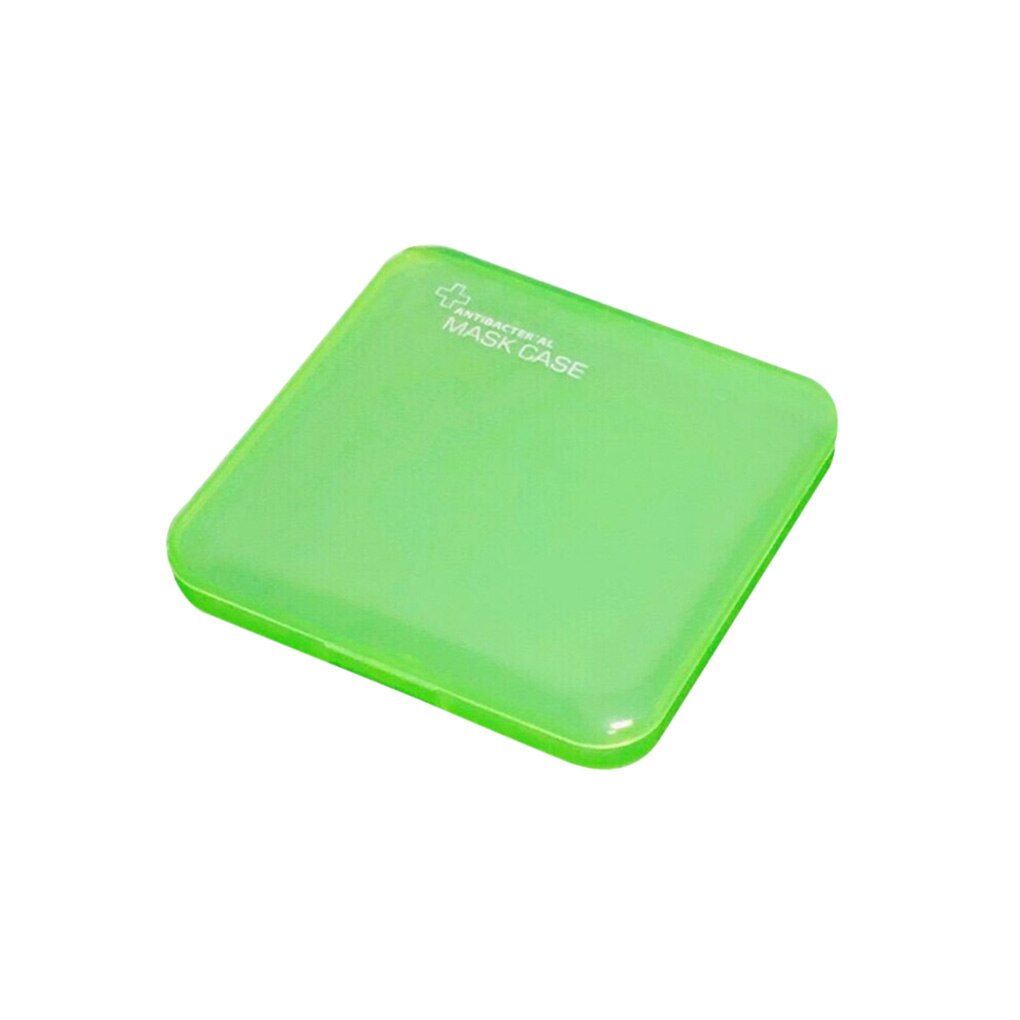 Portable Mask Case Household Moisture-proof Mask Box Go out Dustproof Storage Mask Container Organizer Holder: green transparent
