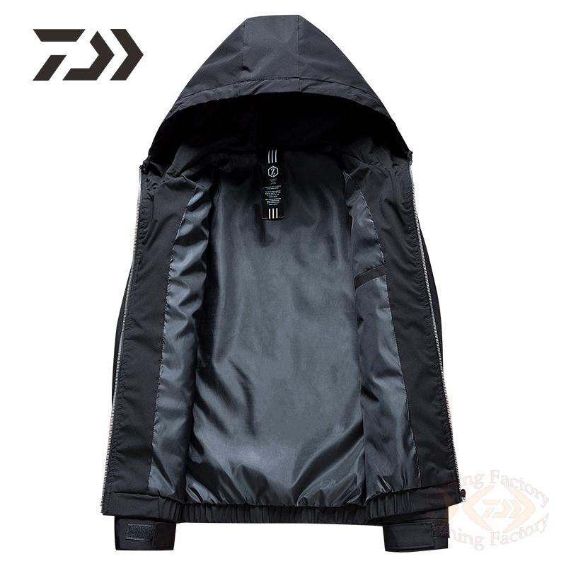 Daiwa-ropa de pesca para hombre, camisa informal con cremallera, chaqueta de pesca sólida con capucha, ropa de pesca de manga larga, novedad de