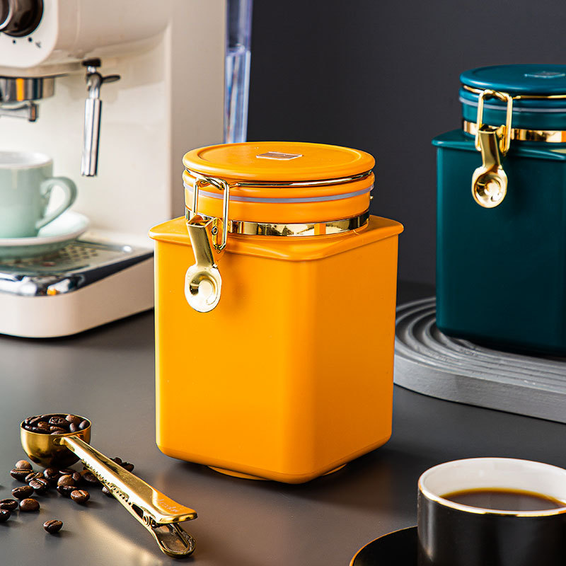 Sealed pot coffee bean pot one-way exhaust valve breathing storage pot tea snack dried fruit fresh-keeping pot coffee pot
