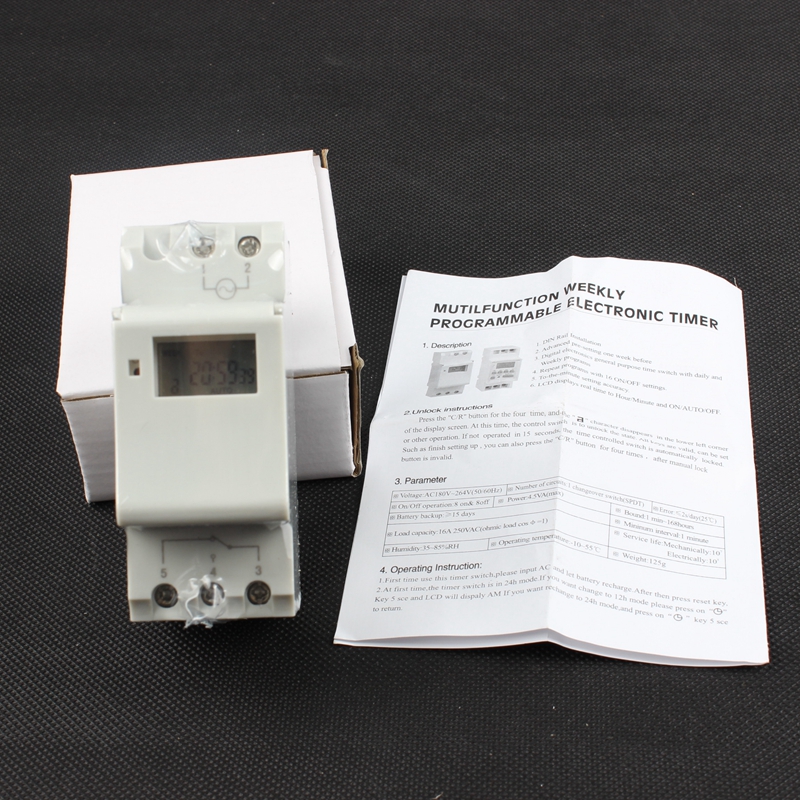 timer switch din rail digital weekly programmable electronic microcomputer time switch 220V AC bell ring 12V 24V 110V