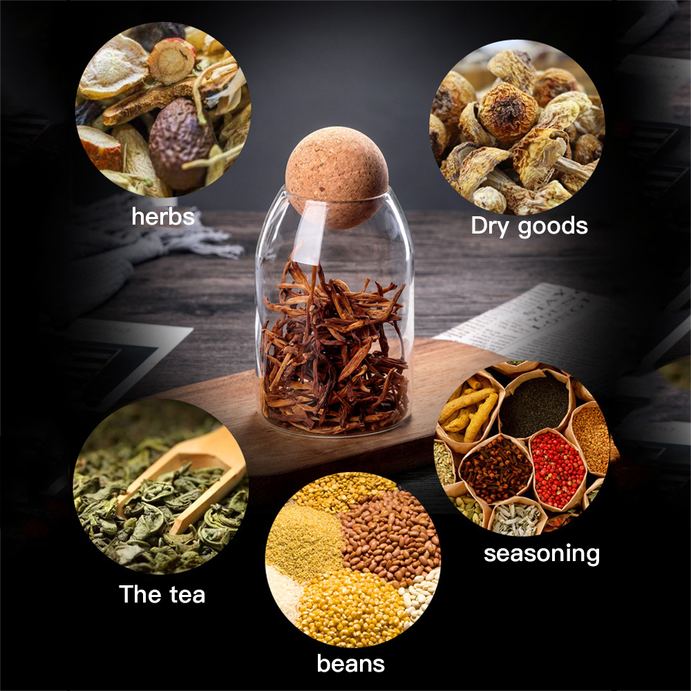 Ball Cork Transparent Lead-Free Glass Sealed Can Storage Tank Grains Storage Jar Cork Tea Containers Kitchen Storage