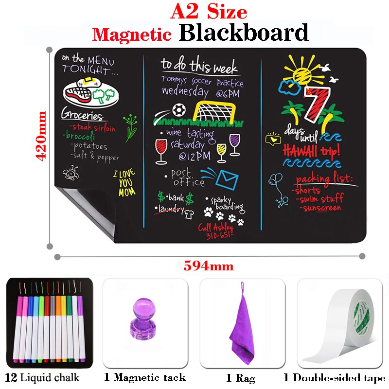 A2 Größe Magnetische Tafel Tafeln Whiteboard Kühlschrank Aufkleber Zeichnung Bord Nachricht Bord Schreibtafel Flüssigkeit Kreide: Ursprünglich Titel