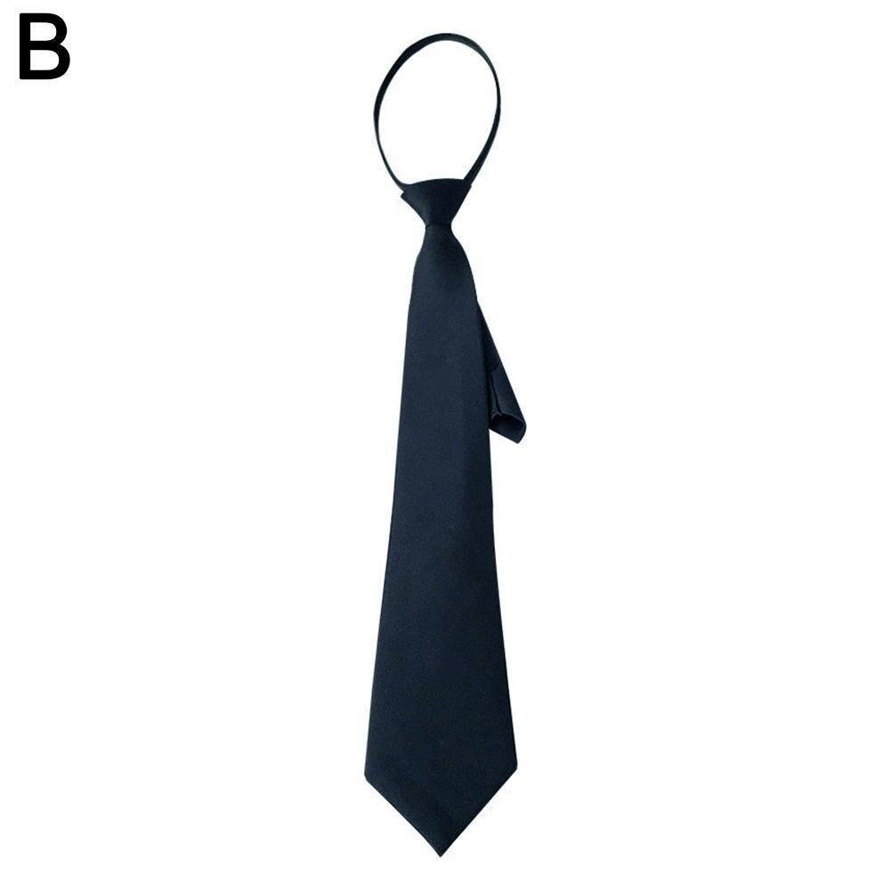 Sort klips på mænd slips sikkerhedsslips til mænd kvinder unisex slips tøj slips begravelse dørmand steward sort slips mat sort  g2 e 5: Marine blå