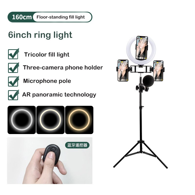 Vlog À Distance Dimmable LED Anneau Lumière macro avec trépied support pour téléphone anneau lumières vidéo Studio Tick Tock Anneau lumière: 160cm ring light 3