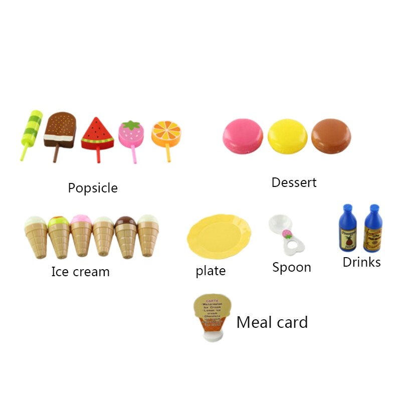 Sweet Treats Ice Cream and Desserts Tower Stand - Simulation Food Cake Ice Cream Kitchen Play Food Toy Set for Kids (22 Pcs)