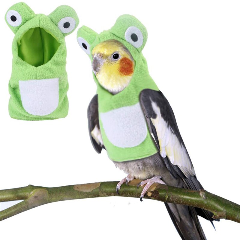Ropa de invierno para aves, abrigo cálido con capucha para loros, periquito, cacatúa, Disfraces para fiestas, accesorios para fotos, X2, 10 Uds.
