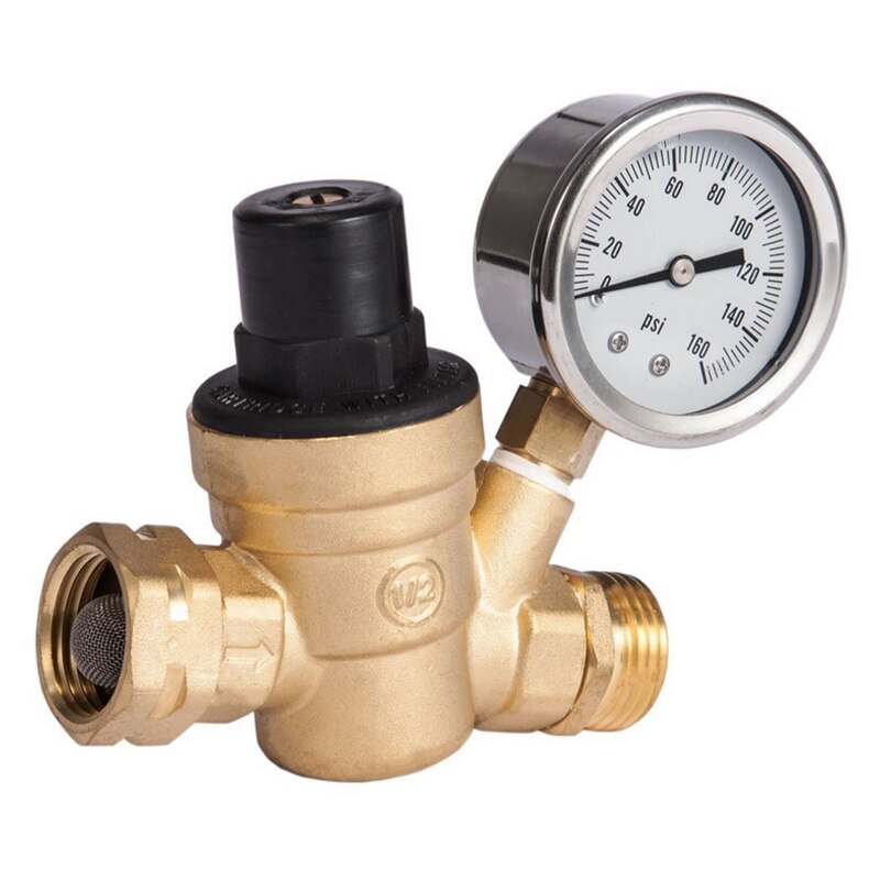 3/4 inch overdrukventiel waterdrukregelaar, DN 20 messing... Waterdrukregelaar 3/4 inch DN20 met waterdrukmeter - messing ... Afbeeldingen Drukregelventiel Keenso DN20 3/4 Inch Messing Drukregelaar Water... Watts Waterdrukregelaar / Reduceerventiel 3