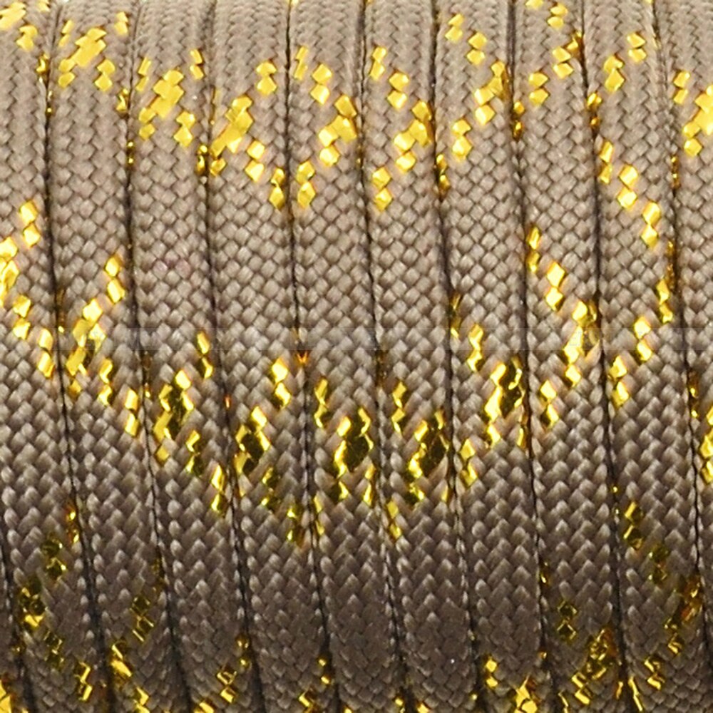 1pcs Gold Silver Cord 550 Paracord Parachute Cord Lanyard Mil Spec Type III 7 Strand Core 100 FT 19 Colors: Black Nickel