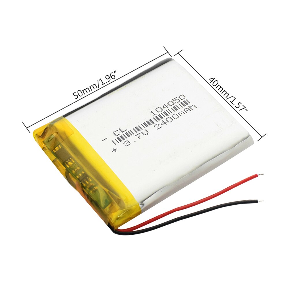 4Pcs Rechargeable 3.7V 2400mAh Li-Po Battery 104050 Lithium Polymer Battery Li-Po li ion Lipo cells For GPS MP3 MP4 PDA Camera