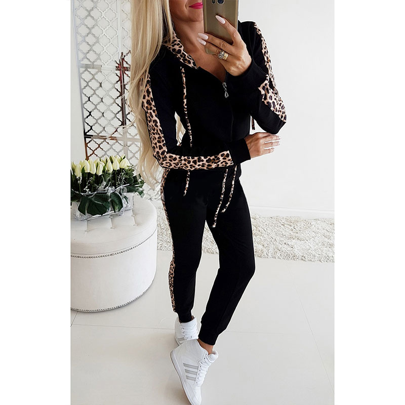 Pickyourlook Women Clothing Set Long Sleeve Black Pearl Sequins Zipper Ladies Outfit Set Autumn Winter Female Clothes